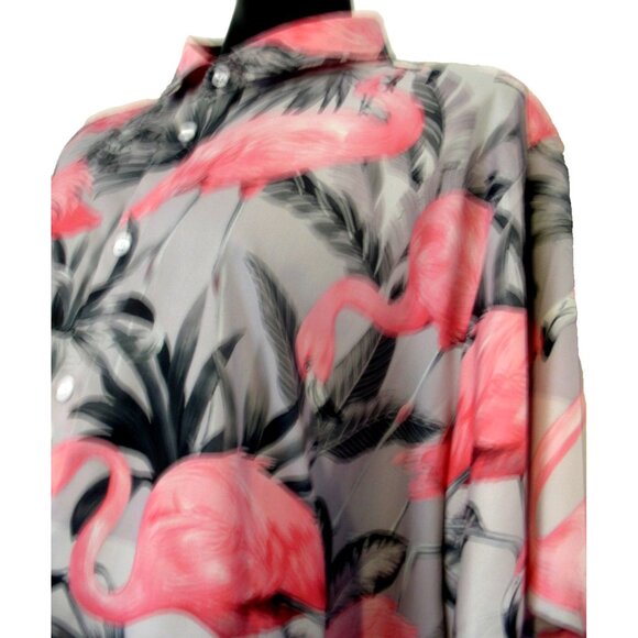 Men’s Hawalili Pink Flamingos Hawaiian Short Sleeve  Colorful Shirt.sz 4xl - Picture 6 of 12